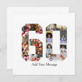 Zahl 60 FotoCollage Dankeskarte (Vorne/Hinten)