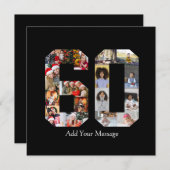 Zahl 60 FotoCollage Dankeskarte (Vorne/Hinten)