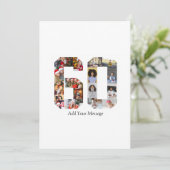 Zahl 60 FotoCollage Dankeskarte (Stehend Vorderseite)