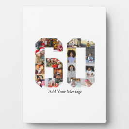 Zahl 60 FotoCollage Fotoplatte
