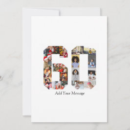 Zahl 60 FotoCollage Karte