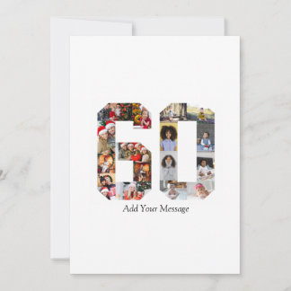 Zahl 60 FotoCollage Karte