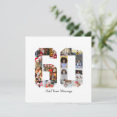 Zahl 60 FotoCollage Karte (Stehend Vorderseite)