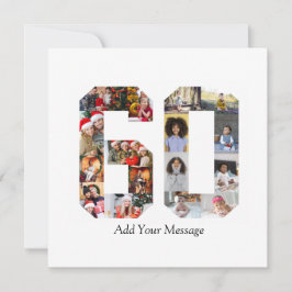 Zahl 60 FotoCollage Karte