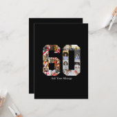 Zahl 60 FotoCollage Karte (Vorderseite/Rückseite Beispiel)