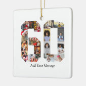 Zahl 60 FotoCollage Keramikornament (Links)