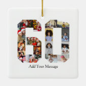 Zahl 60 FotoCollage Keramikornament (Rückseite)