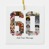 Zahl 60 FotoCollage Keramikornament (Vorderseite)