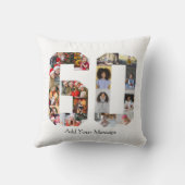 Zahl 60 FotoCollage Kissen (Rückseite)