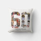 Zahl 60 FotoCollage Kissen (Vorderseite)