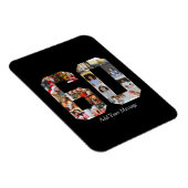 Zahl 60 FotoCollage Magnet (Rechte Seite)