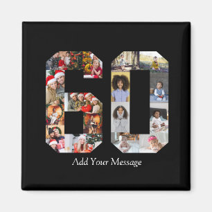 Zahl 60 FotoCollage Magnet