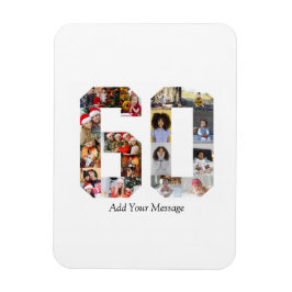 Zahl 60 FotoCollage Magnet
