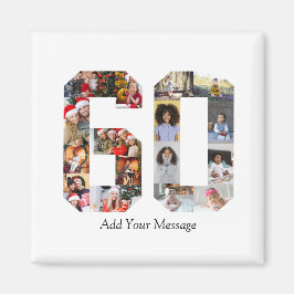 Zahl 60 FotoCollage Magnet