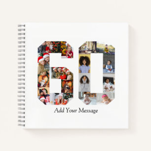Zahl 60 FotoCollage Notizblock