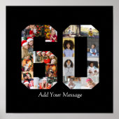 Zahl 60 FotoCollage Poster (Vorne)