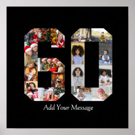 Zahl 60 FotoCollage Poster