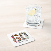 Zahl 60 FotoCollage Rechteckiger Pappuntersetzer (Vor Ort)