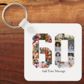 Zahl 60 FotoCollage Schlüsselanhänger (Vorderseite)