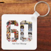 Zahl 60 FotoCollage Schlüsselanhänger (Rückseite)