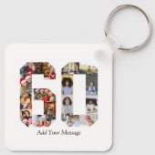 Zahl 60 FotoCollage Schlüsselanhänger (Rückseite)