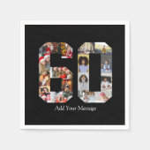 Zahl 60 FotoCollage Serviette (Vorderseite)