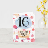 Zahl 6:24 Süß 16. Geburtstag Karte (Gelbe Blume)