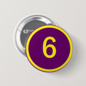 Zahl 6 in einem Kreis Button (Vorne & Hinten)