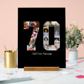 Zahl 70 FotoCollage Acrylschild (Hochzeit)