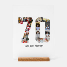 Zahl 70 FotoCollage Acrylschild