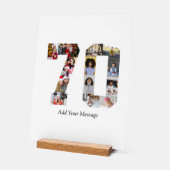 Zahl 70 FotoCollage Acrylschild (Winkel)