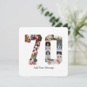 Zahl 70 FotoCollage Dankeskarte (Stehend Vorderseite)