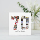 Zahl 70 FotoCollage Feiertagskarte (Stehend Vorderseite)