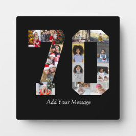 Zahl 70 FotoCollage Fotoplatte