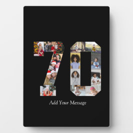 Zahl 70 FotoCollage Fotoplatte