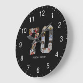 Zahl 70 FotoCollage Große Wanduhr (Winkel)