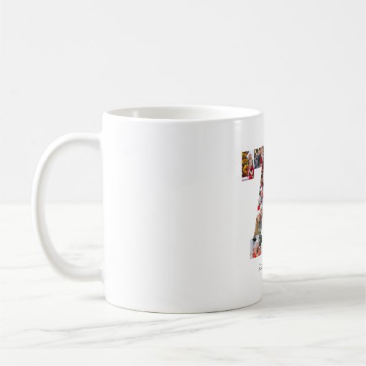 Zahl 70 FotoCollage Kaffeetasse (Links)