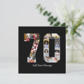 Zahl 70 FotoCollage Karte (Stehend Vorderseite)