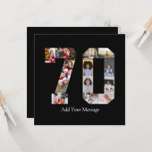 Zahl 70 FotoCollage Karte (Vorderseite/Rückseite Beispiel)
