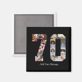 Zahl 70 FotoCollage Magnet (Vorderseite/Rückseite)