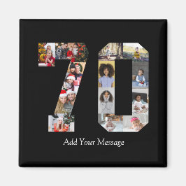 Zahl 70 FotoCollage Magnet