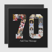 Zahl 70 FotoCollage Magnetkarte (Vorne/Hinten)