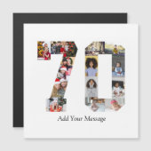 Zahl 70 FotoCollage Magnetkarte (Vorne/Hinten)