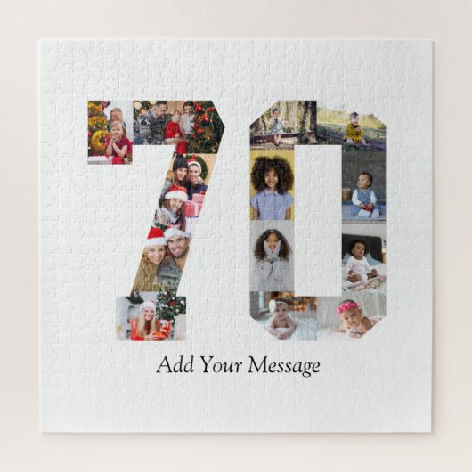 Zahl 70 FotoCollage Puzzle (Vertikal)