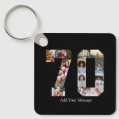 Zahl 70 FotoCollage Schlüsselanhänger (Vorderseite)