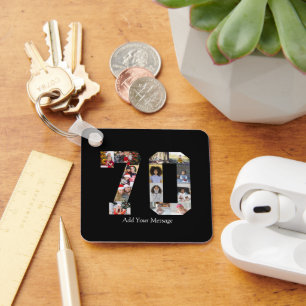 Zahl 70 FotoCollage Schlüsselanhänger