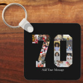 Zahl 70 FotoCollage Schlüsselanhänger (Vorderseite)