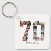 Zahl 70 FotoCollage Schlüsselanhänger (Vorderseite)