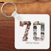 Zahl 70 FotoCollage Schlüsselanhänger (Vorderseite)