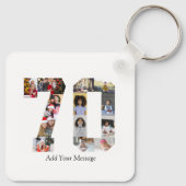 Zahl 70 FotoCollage Schlüsselanhänger (Rückseite)